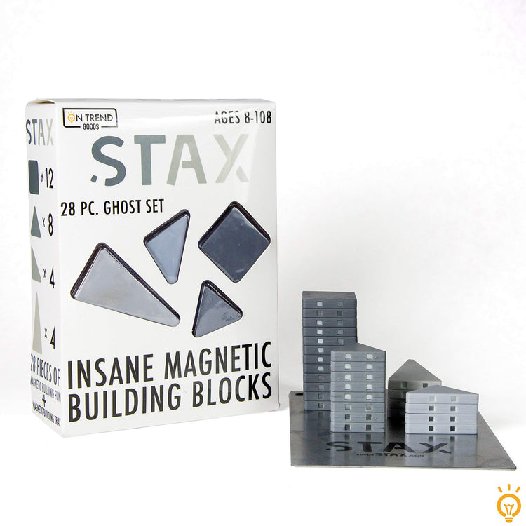 STAX 28pc Ghost Gray Magnetic Building Block Set (MAGNETS)