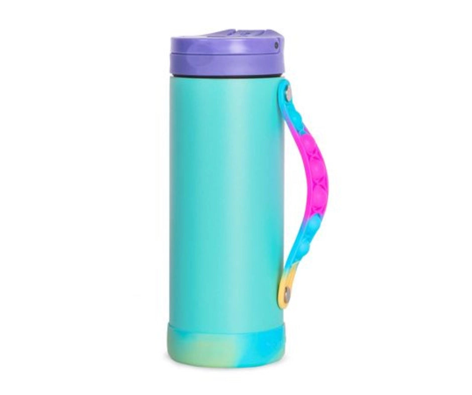 Elemental Pop Fidget Kids Water Bottle for School, Girls, Boys | Iconic Triple Insulated Stainless Steel Water Bottle with Straw Lid | Flask Water